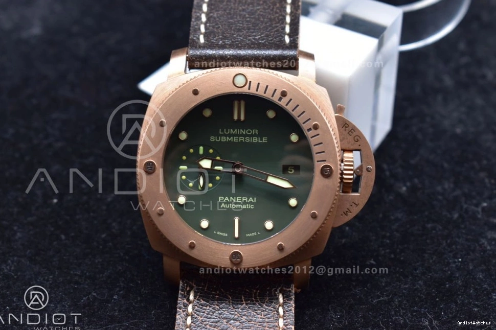 Strap PAM382 Super V Clone N WrinkleFree P.9000 Brown Best Distressed Edition VSF Bronzo 987 1:1 Calfskin on 0806